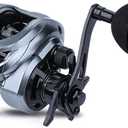 Sougayilang Baitcasting Fishing Reel High Speed Baitcaster with 9+1 Ball Bearings, Gear Ratio 8.0:1, Magnetic Brake System Power Handle Casting Reels (Gray - Left Handed)