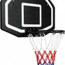 Wall Mounted Basketball Hoop Shatter-Proof Backboard 18" Standard Rim, Anti-Tear Net, Indoor Outdoor Basketball Games