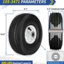 GICOOL 105-3471 Front Wheel and Tire Assembly, 4.10/3.50-4 Lawn Mower Tubeless Tire with 3/4'' Bushing, Compatible with Toro TimeCutter and Exmark, 2 Pack