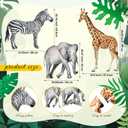 Amyhill 3 Pcs Jungle Safari Animal Cardboard Cutout Standup Life Size Safari Birthday Party Decorations Elephant Giraffe Zebra Cardboard Cutouts for Baby Shower Birthday Party Photo Backdrop Favors