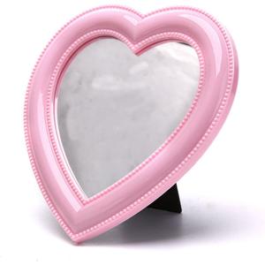 BinaryABC Heart Makeup Mirror Cosmetic Mirror Wall Desktop Mirror Bedroom Mirror,Valentines Day Gift(Light Pink)