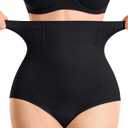 Nebility Women's Shapewear Tummy Control Panties - High Waisted Shaping Brief Butt Lifter Seamless Body Shaper Girdle Everyday Slimming Black (Black)