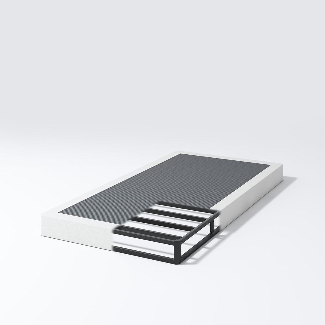 Box Spring for Twin Bed, 5 inch Twin Box Spring Only, Strong Metal Frame Mattress Foundation, No Noise, Easy Assembly