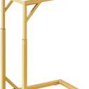 C-Shaped End Table, Small Sofa Table with Metal Frame, Adjustable Height Side Table for Couch, Living Room, Bedroom, Bedside (Gold, Large)