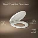 KOHLER K-26802-96 Impro ReadyLatch Quiet Close Round Toilet Seat, Soft Close Seat, Compatible with Round Toilets, Biscuit