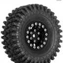 INJORA 1.0 Beadlock Wheel S5 Super Soft Sticky Crawler Tires for TRX4M Axial AX24 SCX24 FCX24 Enduro24 Upgrade, 57 * 22mm(Black)
