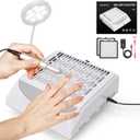 Nail Dust Collector Quite with LED Light, Brush and 2 Reusable Filters  100W Powerful Adjustable Speed and Low Noise, Dust Collector Nail Tech Perfect for Gel Nail Polish