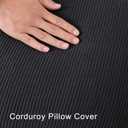 Corduroy Throw Pillow Covers 18x18 Set of 2 Boho Decorative Pillow Covers for Couch, Sofa, Bed Soft Square Cushion Covers for Living Room Decor (No Insert) Dark Gray