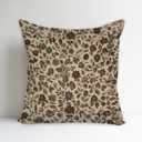 SUNFYCN William Morris Abstract Vintage Floral Velvet Design Throw Pillow Cover Home Decor, Art Deco Pillowcase Cushion Cover for Bed Sofa Living Room, Square Pillow Case 18x18inch (Beige Flower)