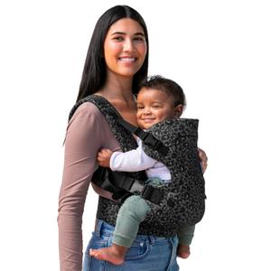 Infantino Flip Advanced 4-in-1 Carrier - Ergonomic, Convertible, face-in and face-Out Front and Back Carry for Newborns and Older Babies 8-32 lbs, Black & Gray Leopard