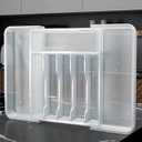 TAELXIID Silverware Organizer, Expandable Kitchen Drawer Organizer, Adjustable Utensil Organizer, Cutlery Drawer Organizer for Forks, Knives, Mulfunctional Kitchen Organizers and Storage Tray