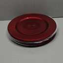 DEAYOU 12 Pack Red Charger Plate, 13-inch Beaded Chargers for Dinner Plates, Plastic Reusable Round Charger Platters for Wedding, Party, Event, Table Setting, Decoration, Holiday