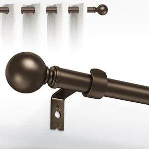 Hei!Dear Bronze Curtain Rods for window 20 to 40 Inches(1.67-3.33 Feet), Adjustable 5/8 inch, Heavy Duty Decorative Drapery Rods,Small Window Rods Set,Size: 18"-45",Bronze
