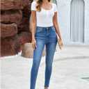 LookbookStore Skinny Jeans for Women Trendy High Waist Slim Fit Comfort Jeggings Jeans Stretchy Denim Pants Work Casual (Blue, XS)