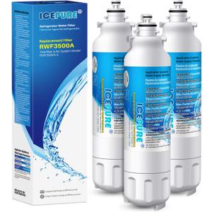 ICEPURE ADQ73613401 Refrigerator Water Filter Compatible with LG LT800P, LT800PC, ADQ736134, ADQ73613402, ADQ75795104, Kenmore 9490, LSXS26326S, LMXC23746S, LMXC23746D, LSXS26366S, RWF3500A, 3 PACK