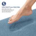 OLANLY Thick Memory Foam Bath Mat Rug 34x21, Extra Soft Absorbent Bathroom Rug, Quick Dry Bath Mats, Non-Slip, Machine Washable Carpet for Bathroom, Tub and Shower, Home Decor Accessories, Airy Blue