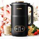 8 in 1 Nut Milk Maker, 8 Blade 35oz Homemade Almond, Oat, Coconut, Soy, Plant Based Milks and Non Dairy Beverages, Soy Milk Maker Machine with Delay Start/Keep Warm/Self-Cleaning/Boil Water (Large, Black)