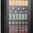 COWSAR Beverage Refrigerator 145 Can Wine Cooler Freestanding Mini Fridge Small with Digital Temperature Control, Glass Door, and Child Lock, Quiet Drink Refrigerator for Home, Bar 4.5 Cu. Ft. (Black)