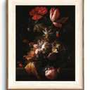 White Hydrangea Wall Art Vintage Floral Canvas Prints Framed 16x24in
