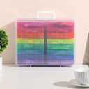 novelinks Transparent 4" x 6" Photo Cases and Clear Craft Keeper with Handle, 16 Inner Photo Organizers & Photo Storage Box, Plastic Photo Storage Containers (Multi-colored)
