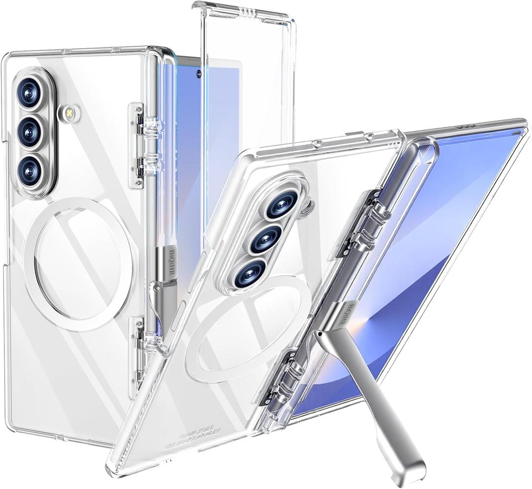 for Samsung Galaxy Z Fold7 Case, [Anti-Yellowing], [Compatible with Magsafe], [Invisible Kickstand & HD Screen Protector], Protective Phone Case for Samsung Galaxy Z Fold 7, Clear