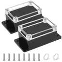 Junction Box with Clear Cover IP65 Waterproof ABS Plastic Universal Project Box with Fixed Ear, Black 3.9"x 2.6"x 1.9"(100x68x50mm)(Pack of 2)