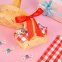 6 Pcs Mini Woven Baskets with Handles 20 Sheets Red Gingham Paper Napkins Wood Chip Small Flower Fruit Picnic Baskets for Wedding Party Favors Farmhouse Decor