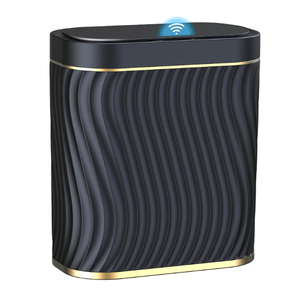 steo spce Automatic Motion Sensor Bathroom Small Trash Can with Lid, 2.6 Gallon Black Touchless Slim Garbage Can, Smart Waterproof Trash Bin for Bedroom, Restroom, Living Room, Office