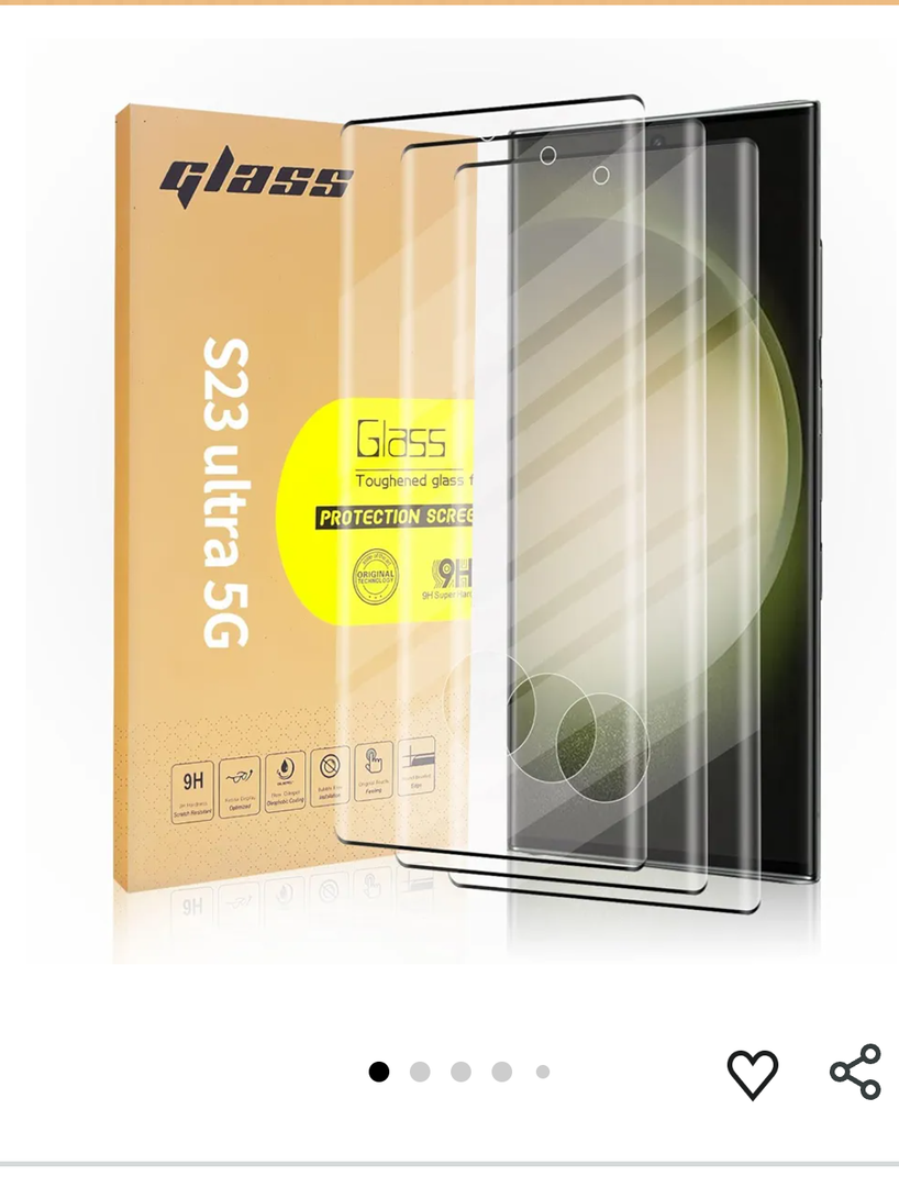 3 Pack Curved Tempered Glass Screen Protector Applicable for Samsung Galaxy S23 Ultra 5G 6.8inch, Support Fingerprint ID Friendly Tempered Glass Screen Protective, HD Clear Scratch Resistant Suitable