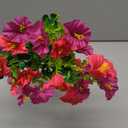 UXORSN Artificial Fuchsia Petunias Flowers for Outdoors Decoration 9 Bundles Faux Colorful Silk Morning Glory Eucalyptus Plants UV Resistant Fake Greenery Plants for Outside Garden Porch Decor