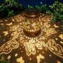 Butterfly Solar Lanterns Outdoor Waterproof, Valentines Day Birthday Retirement Gifts for Women Mom Grandma, Hanging Solar Lantern Garden Decor for Outside Yard Patio Garden Decorations