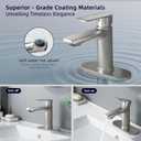 BELZ Brushed Nickel Bathroom Faucet, Modern Single Handle One Hole Bath Vanity Sink Faucet with Pop Up Drain and Deck Plate for 1 or 3 Holes