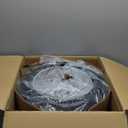 Lynnoland Farmhouse Black Chandelier Light Fixture, 5-Light Rustic Boho Chandeliers with Rattan & Linen Shade, Black Hanging Lighting for Dining Room, Kitchen Island, Bedroom (Bulbs Not Included)