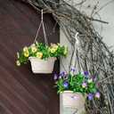 EBOOT 16 Pcs Hanging Plants Outdoor 7 Inch Flower Pot Bulk Hanging Baskets for Plants with Drainage Hole Plant Pots for Outdoor Outside Indoor Garden Balcony(White)