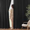 MIULEE Black Privacy Sheer Curtains That Let Light in 96 Inches Long Non-See-Through Semi Sheer Curtain Light Filtering Window Curtains Drapes for Living Room Bedroom 2 Panels Set 52 X 96