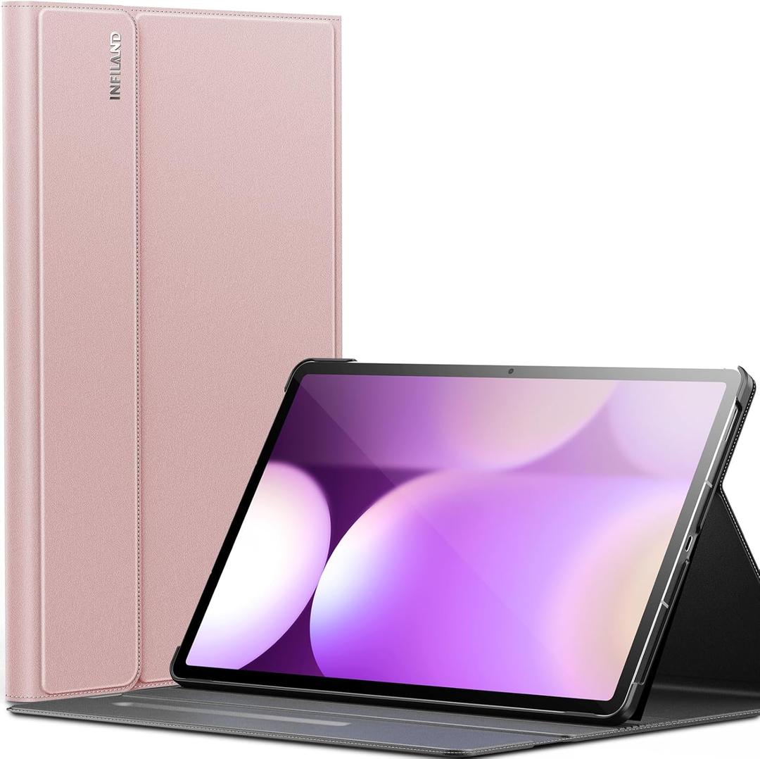 INFILAND Case for Samsung Galaxy Tab S10 FE Plus 5G, Ultra Slim Multi-Angle Stand Cover with S Pen Holder for Galaxy Tab S10 FE+ 13.1 Inch (SM-X620/SM-X626B) 2025 Tablet [Auto Wake/Sleep] (Pink)