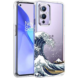 Unov Case Designed for OnePlus 9 5G, Crystal Clear Phone Case with [Anti-Slip Embossed Pattern], Shockproof Slim Protective [Anti-Yellowing TPU] Back Cover, Great Wave