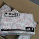 The Honest Company Comfort Dry Disposable Daytime Diapers for Sensitive Skin, Hypoallergenic, Fragrance-Free, Rose Blossom + Tutu Cute, Super Club Box, Size 2 (12-18 lbs), 124 Count