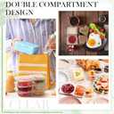 25 Pcs Pack Snack Containers with Lids, 5 oz Double Compartment Plastic Food Containers, Portable Divided Snack Cups for School, Office, Meal Prep, Sauces, Dips, On-the-go Camping (Clear)