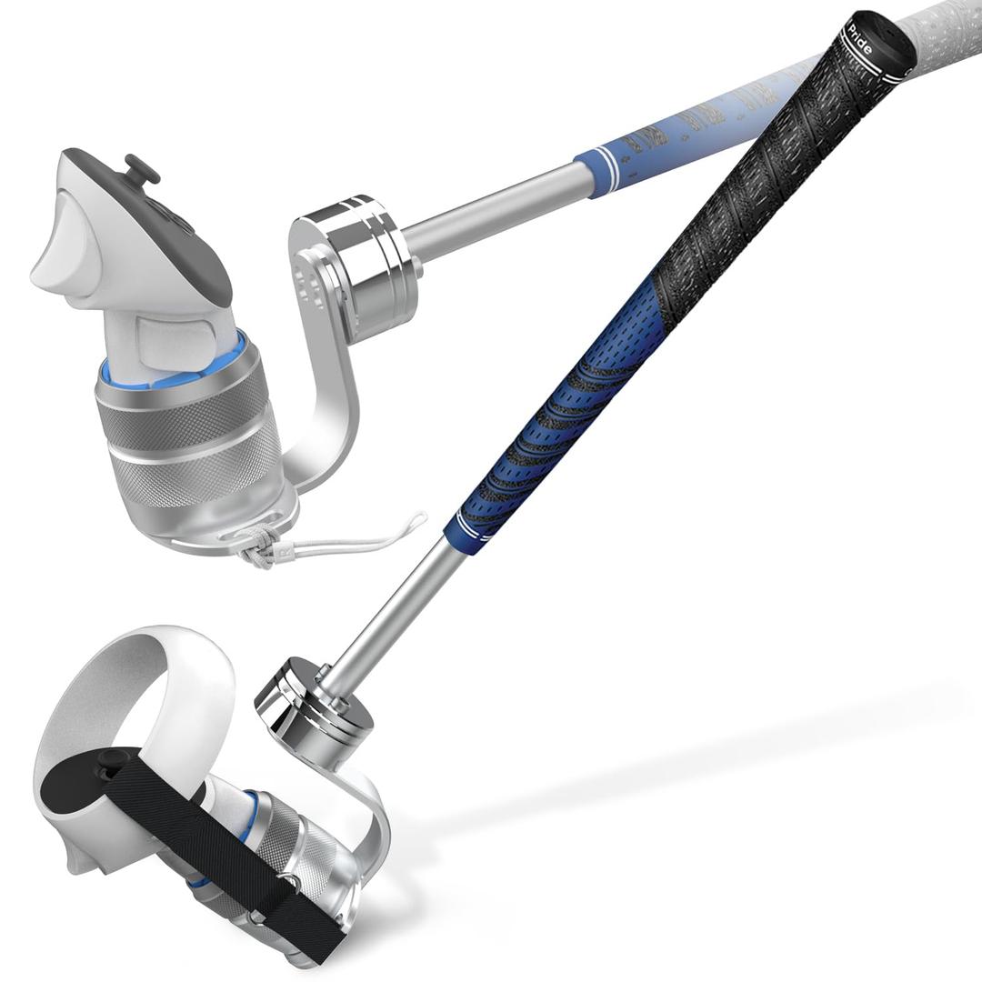 Weighted Golf Club Attachment for Meta Quest 3 & Quest 3S - 90 DEGREE Aluminum Golf Club Adapter Handle Compatible with Quest 3/3S/2 and Quest Pro, Realistic Grip VR Golf Handle Accessory (Right)Y13S (90 DEGREE VERSION)