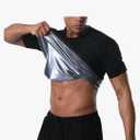 Sauna Shirt for Men Heat Trapping Compression Sweat Suit T-shirt Workout Body Shaper for Gym Short Sleeve Shapewear 2XL