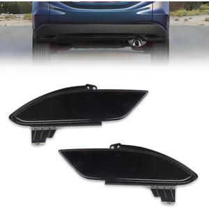 Rear Bumper Reflector Compatible with Hon-da HR-V 2016 2017 2018 2019 2021 2022, [DOT Certified] Rear Bumper Reflector Cover [No Bulbs], OEM Part #33505T7SA01, 33555T7SA01, 2 PCS, Smoked Lens