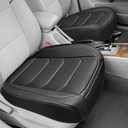 BOPUOVRE Car Seat Cover for Luxury & Comfort - PU Leather, Anti-Slip, Full Wrap Protection with Storage Pocket for Bottom Cushion - Universal Fit for 95% of Vehicles (Black,2 Piece)