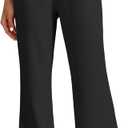 JEKAOYI Womens High Waisted Flared Sweatpants Drawstring Casual Lounge Lightweight Wide Leg Pants with Pockets (Medium, Black)