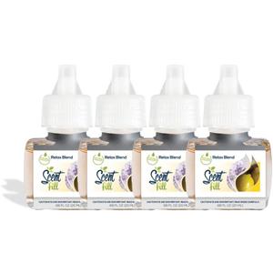 Scent Fill Relax Blend Plug in Air Freshener, 4 Scented Oil Refills