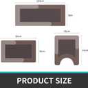 Bath Mat Rug Sets, Bathroom Mat with Toilet Mats U-Shaped Non-Slip Water Absorbent Rubber Bathroom Mats for Tub, Shower and Bathroom 20"x32"+20"x47"+20"x24", Khaki, 3 Pieces