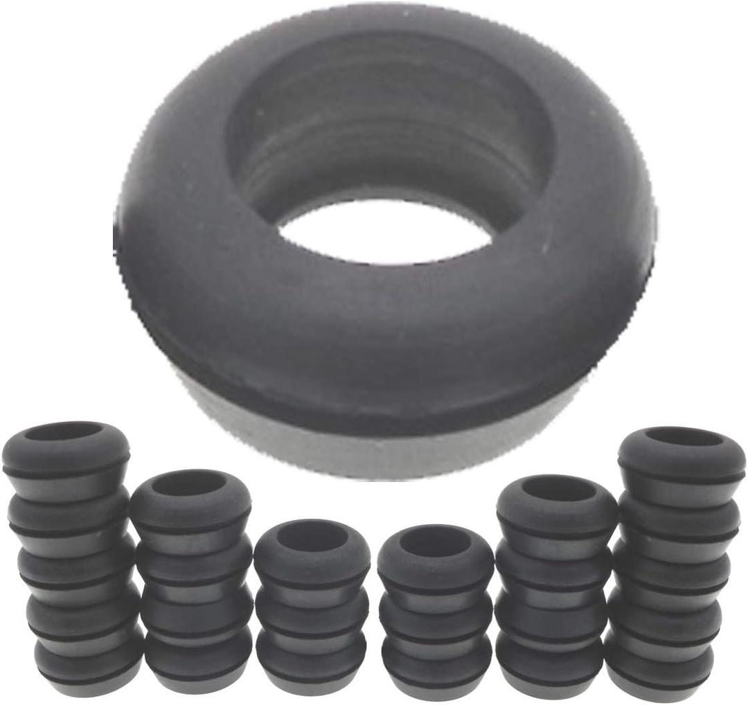 Rubber Grommets 3/4 Inch ID, Donut Rubber Grommet Ring drilled 1 1/8 Inch Hole using SCH40 1/2 inch Hydroponic PVC pipe and 25mm or 3/4 Inch Barbed Elbow Tee Straight Y Connector (Pack of 25)