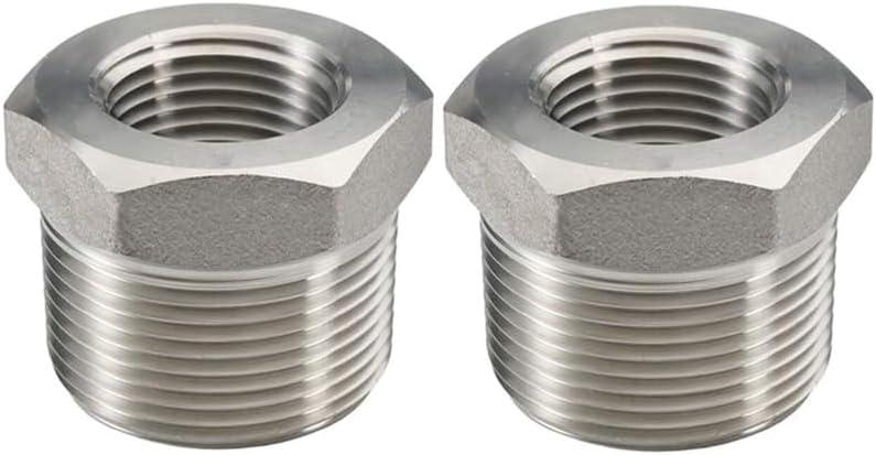 Beduan Stainless Steel Reducer Hex Bushing, 2" Male NPT to 1" Female NPT, Reducing Cast Pipe Adapter Fitting(Pack of 2)