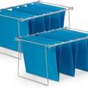 Blue Summit Hanging File Bars For File Cabinet, Letter Size, 13x17.5, Metal Files Holder Bars on Desktop, File Drawer Organizer Insert, Filing Cabinet Organizer Insert, Set of 2