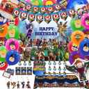 Birthday Decorations Party Supplies Party Decoration with Happy Birthday Banner, Backdrop, Hanging Swirls, Tablecloth, Cupcake Cake Toppers, Balloons,gift bags,invita card, Complete Party Supplies Set